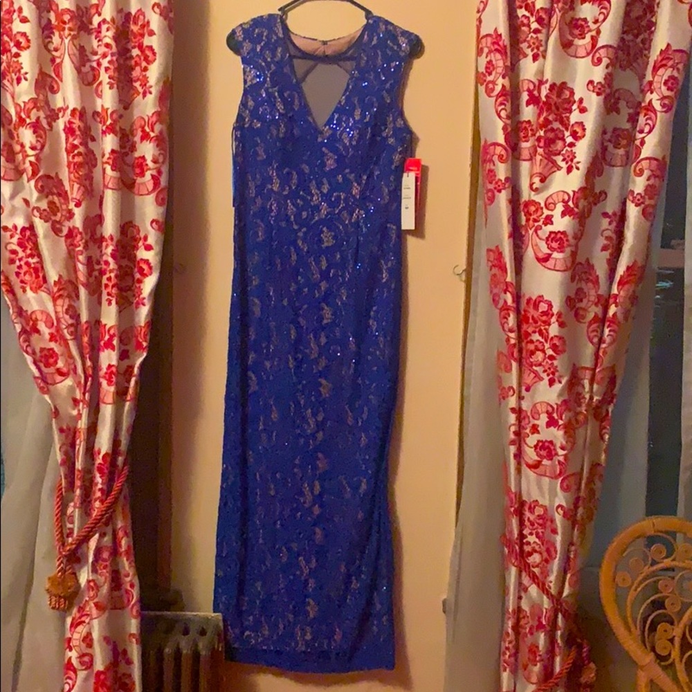 NWT Royal Blue Lace Evening Gown